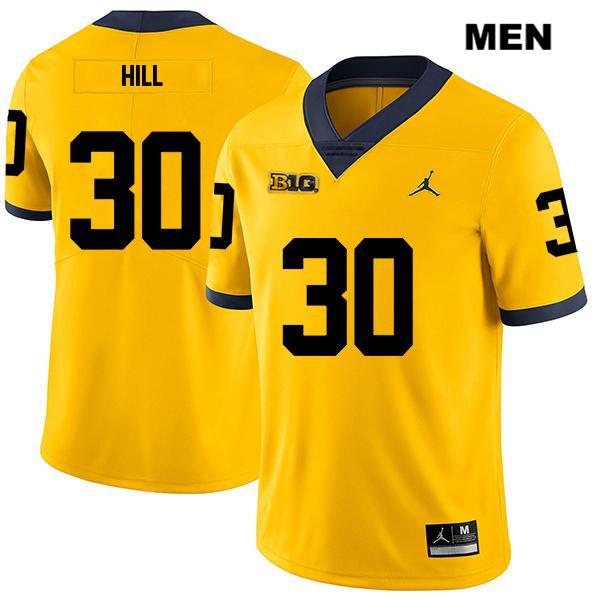 Men's NCAA Michigan Wolverines Daxton Hill #30 Yellow Jordan Brand Authentic Stitched Legend Football College Jersey PH25M23NE